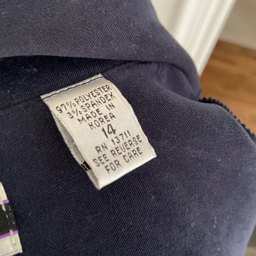 Women's Navy Blue Faux Ultra Suede Oversized Shirt Size 14 - Picture 6 of 7